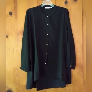 NWOT S.Graver Mandarin Collar Hi Low Shirt